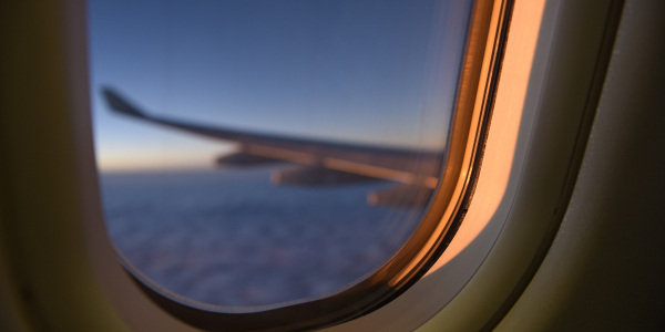 Airplane Window Closeup