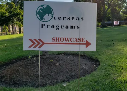 Overseas Programs Showcase Sign